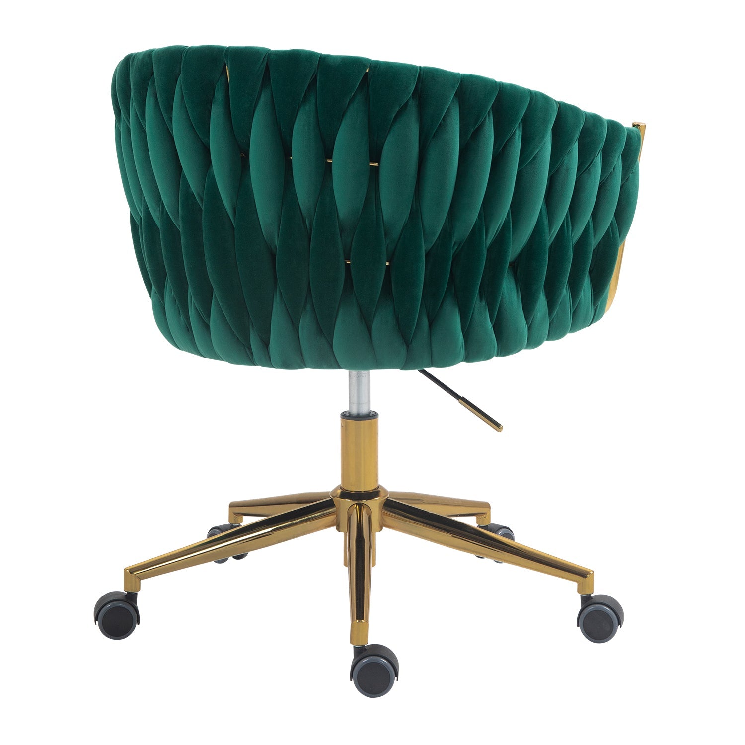 Modern design with wheels and a hand woven dressing chair with adjustable 360 ° rotation height (green)