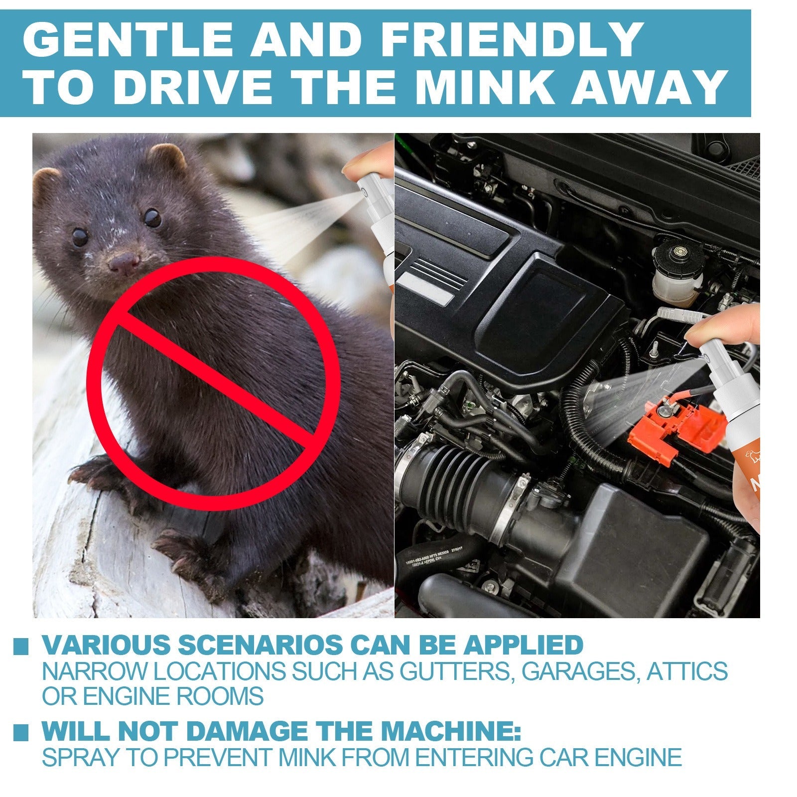 Yegbong Wild Animals Repellent Plant Formula Animal Repeller Outdoor Insect Marten Mouse Repellent