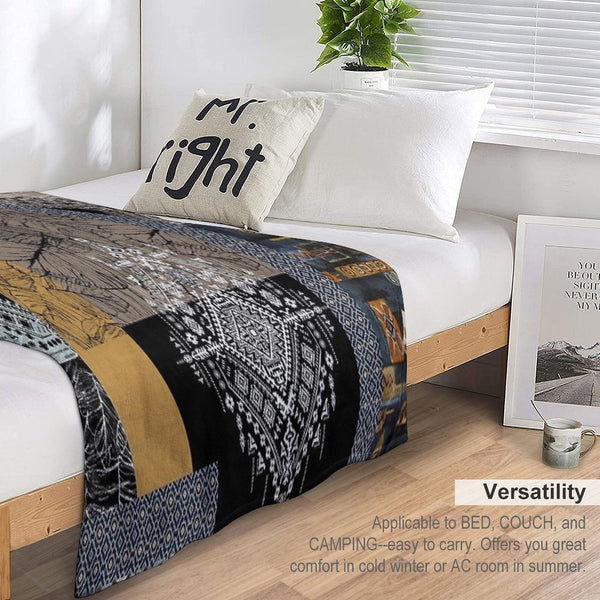 Ethnic Patchwork Pattern Eco-conscious Throw Blanket