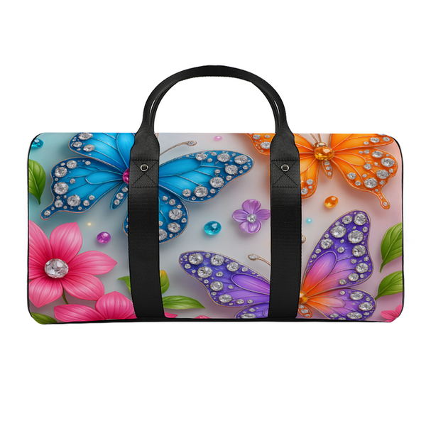 Butterflies Tote Bag – Stylish Travel Luggage with Gemstone Butterfly Design