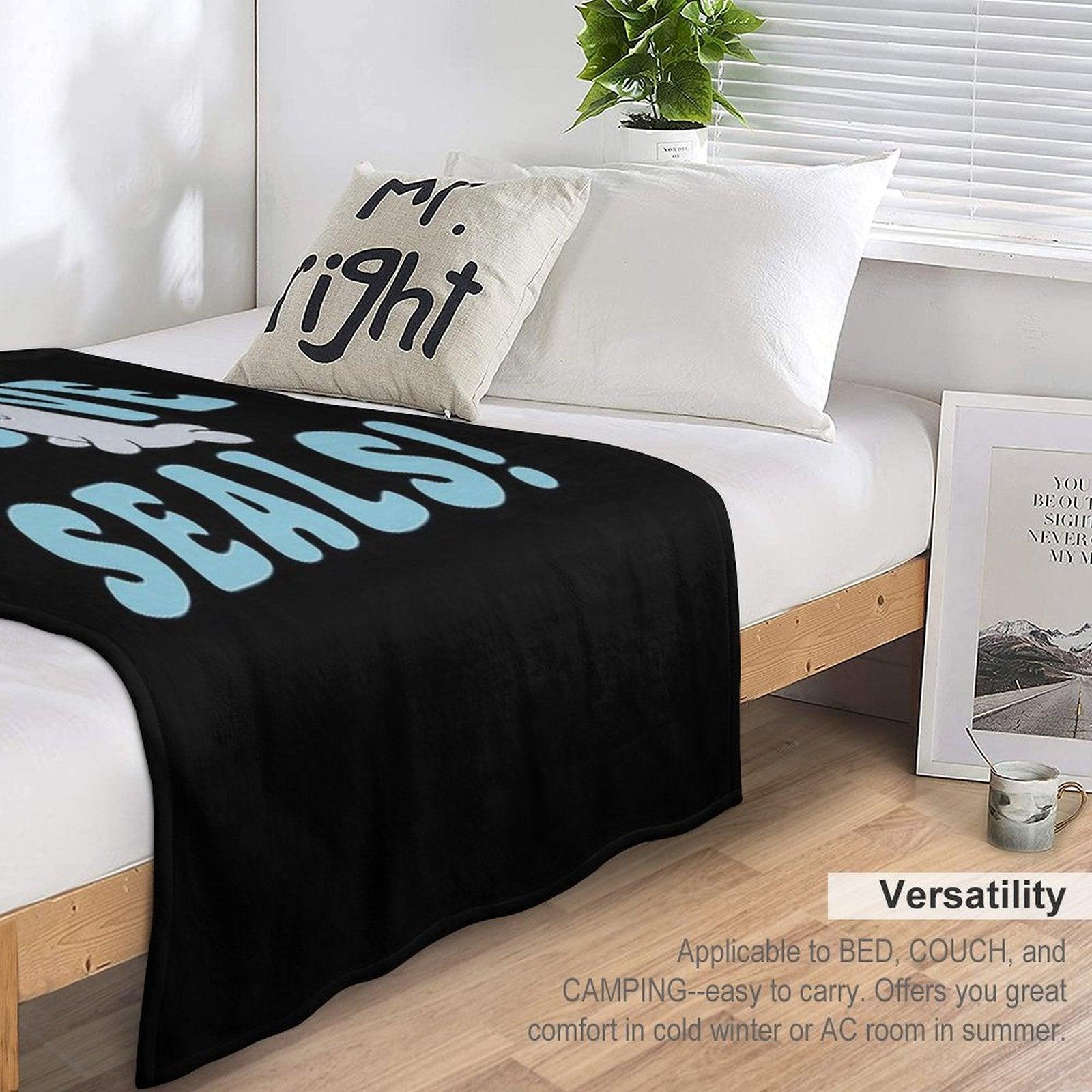 I Love Seals Sticker Artwork Throw Blanket