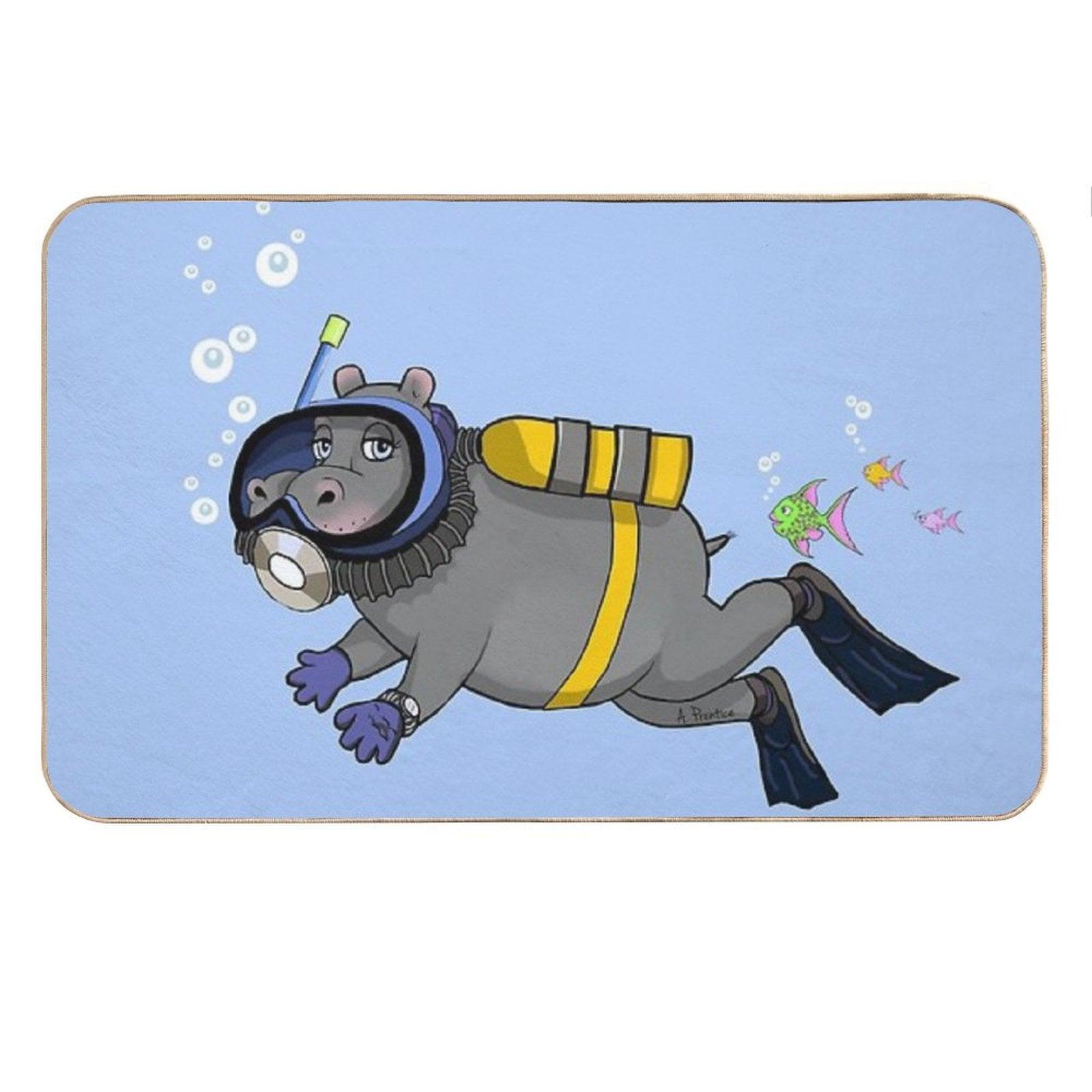 Diver Hippo Bath Mat