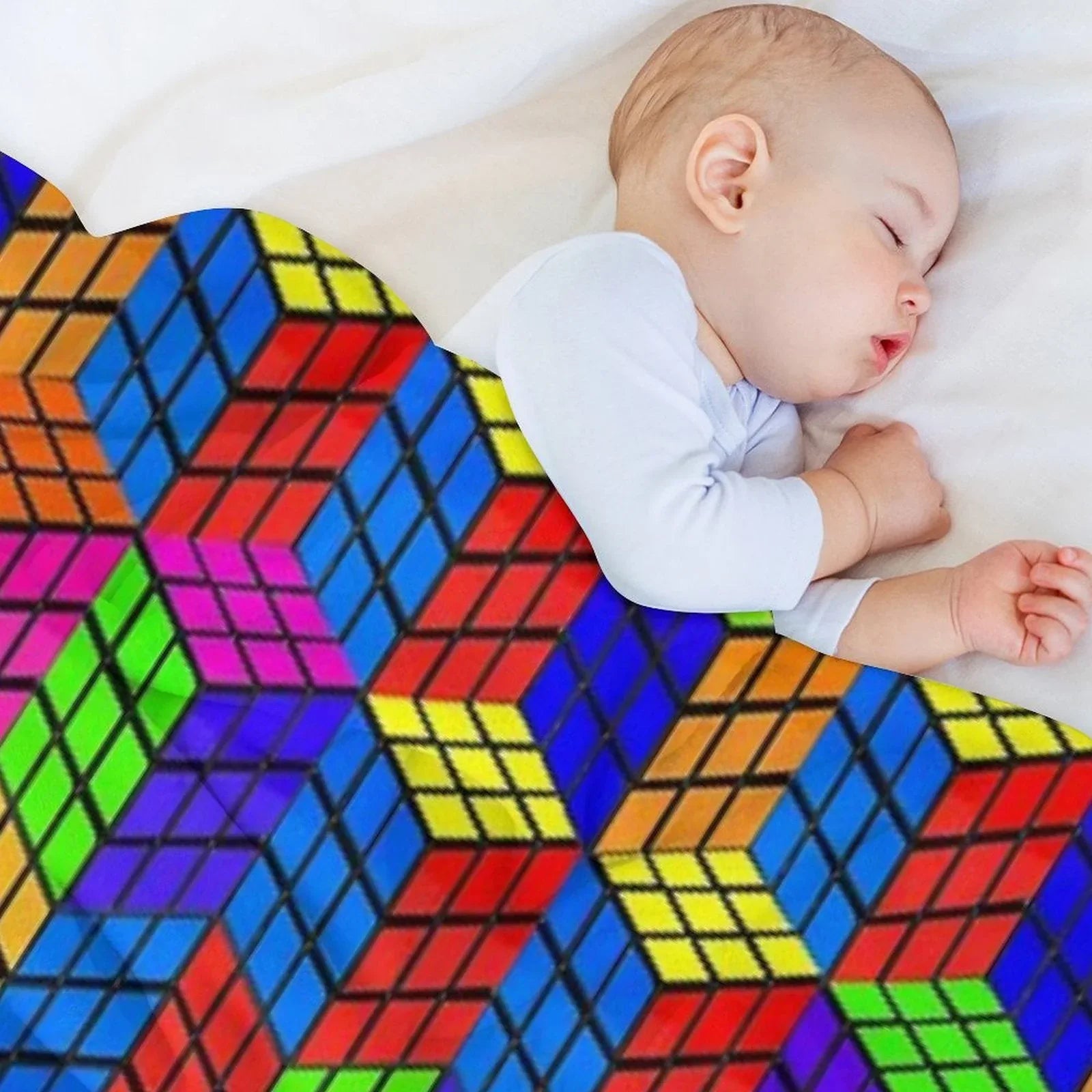 Rubik's Illusion Throw Blanket