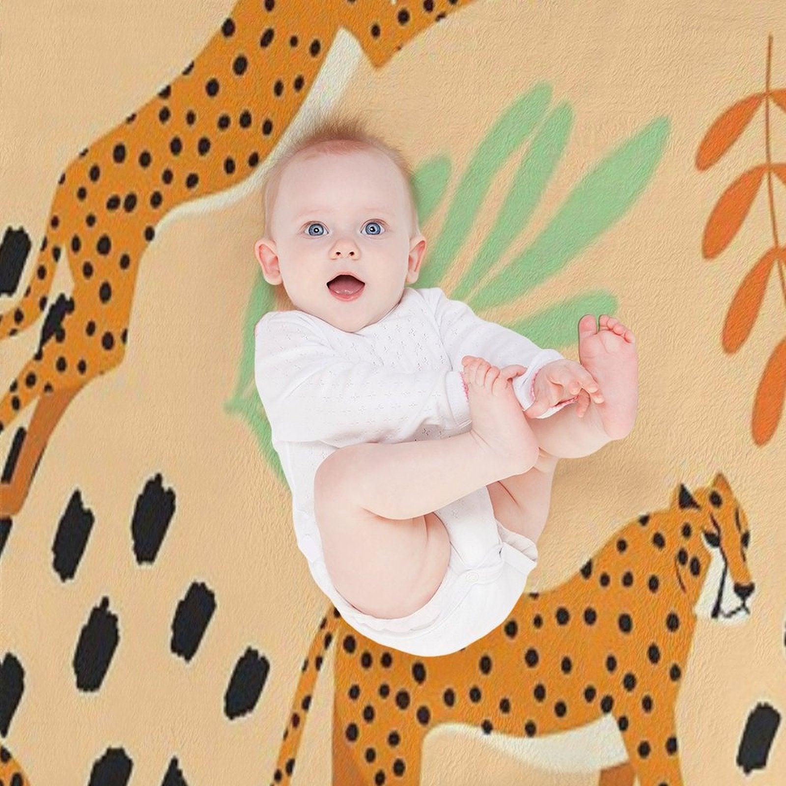 Cheetahs Pattern Beige Throw Blanket