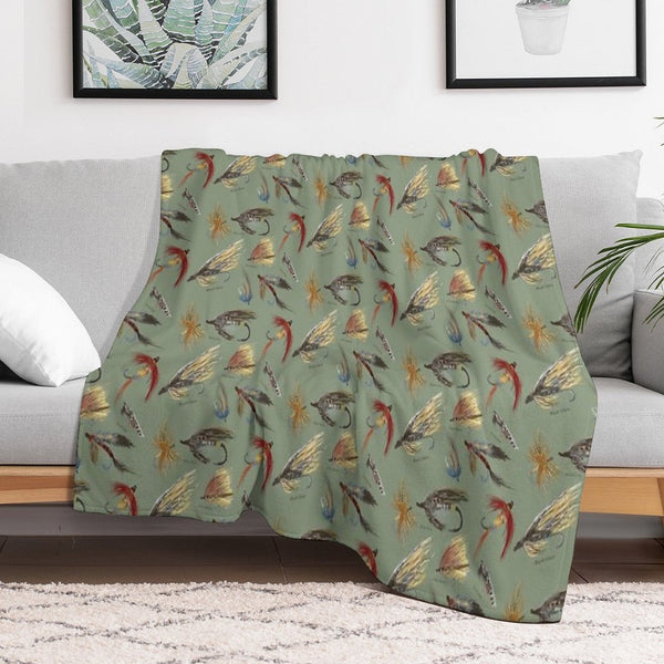 Fly Fishing with Hand Tied Flies! Multi-functional Throw Blanket