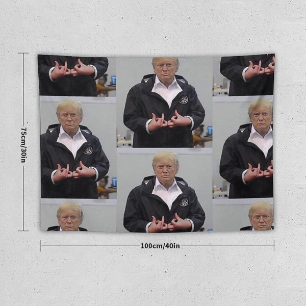 Donald Trump Suwoo Gang Sign Tapestry
