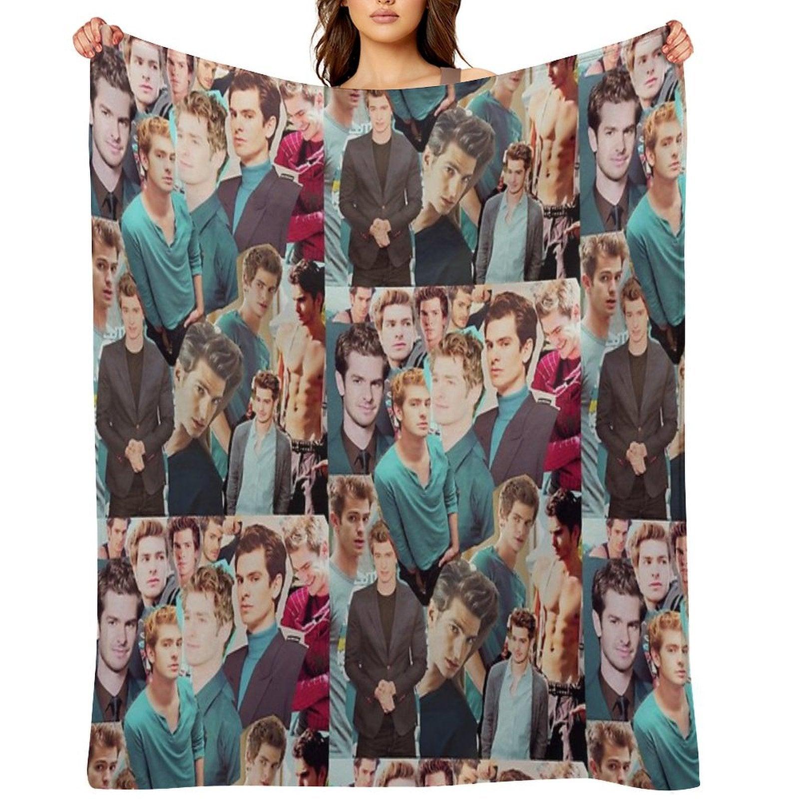 Andrew Garfield Collage Throw Blanket