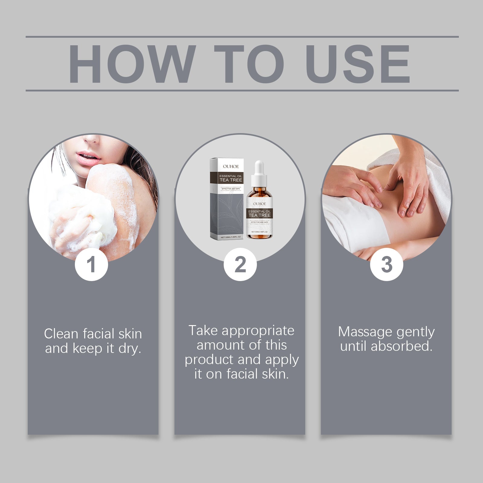 Tea Tree Essential Oil, Body Care Plant Essential Oil Massage Oil Skin Care Moisturizing Moisturizing Soft Moist Shine