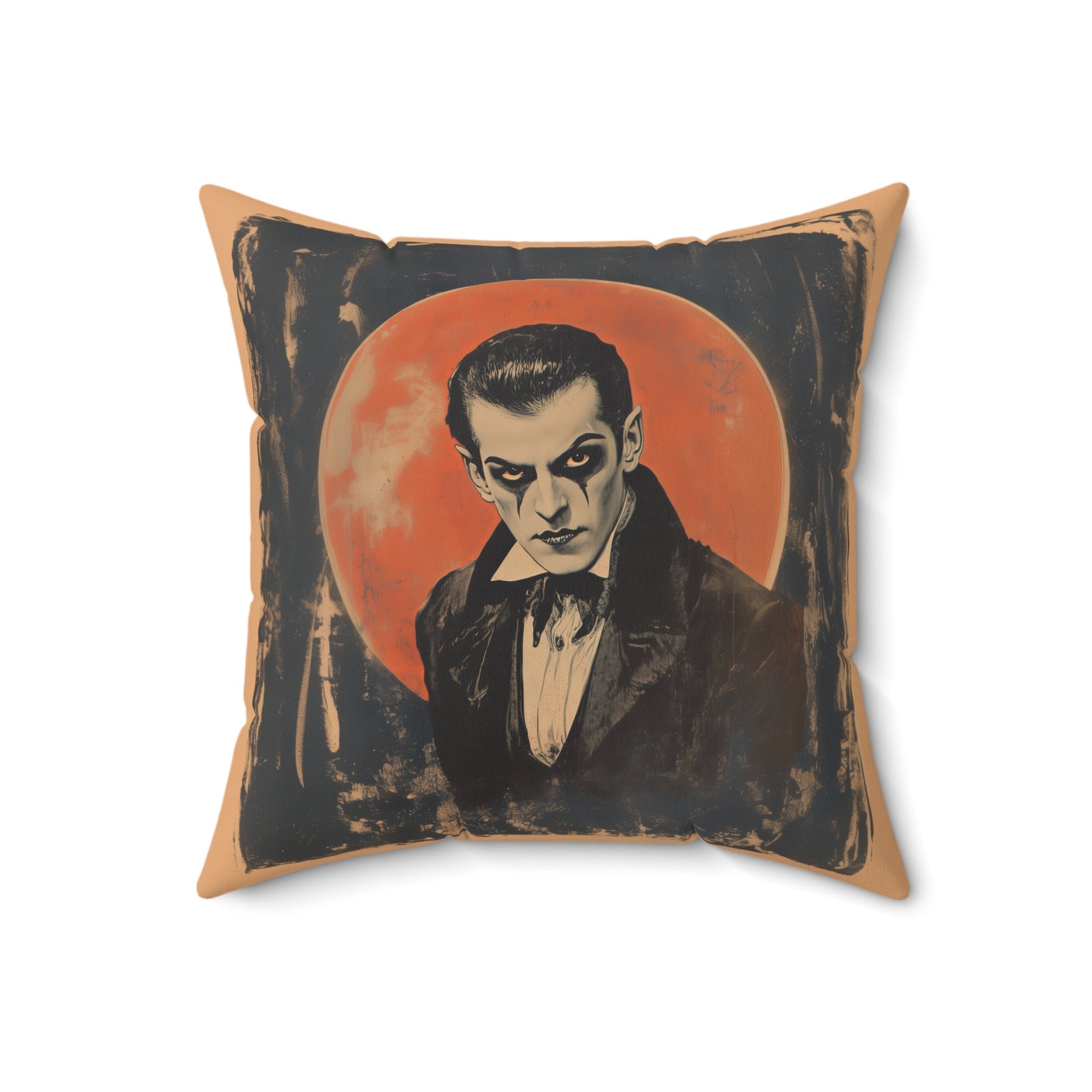 Microsuede Cushion / Halloween Art / Man and Woman Vampires