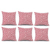 6 Pack Outdoor Pillow Covers - 18x18 Inch - Red Greek Key