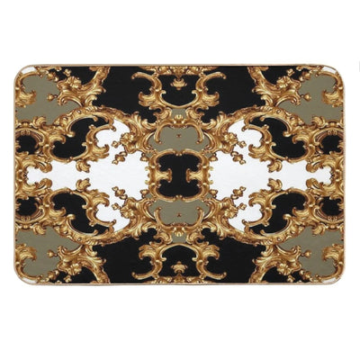 Golden Ornamental Baroque Symmetrical Bath Mat