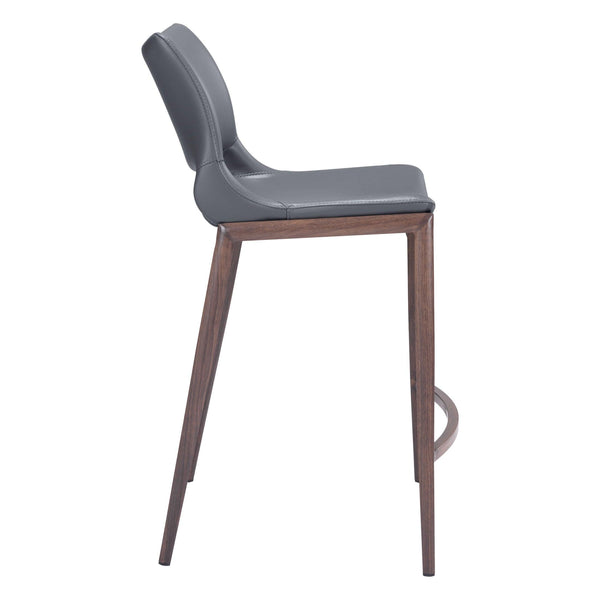 Ace Counter Stool (Set of 2) Dark Gray & Walnut