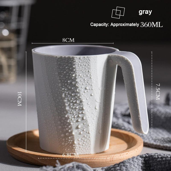 Creative Simple Mouthwash Cup INS Striped Non-Slip Water Cup Double-Layer Plastic Handle Thread Couple Mouthwash Toothbrush Cup