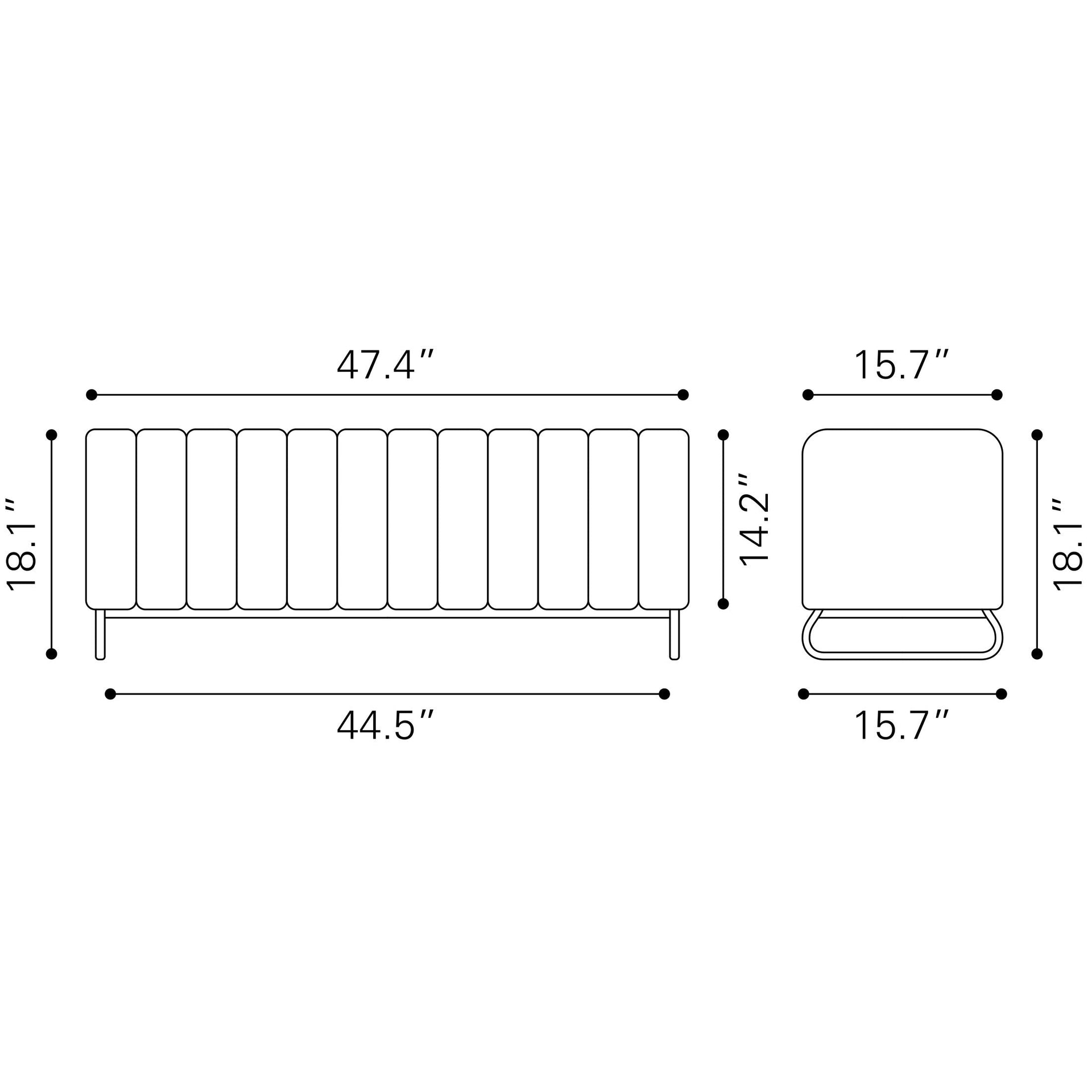 Pender Bench Stone Gray