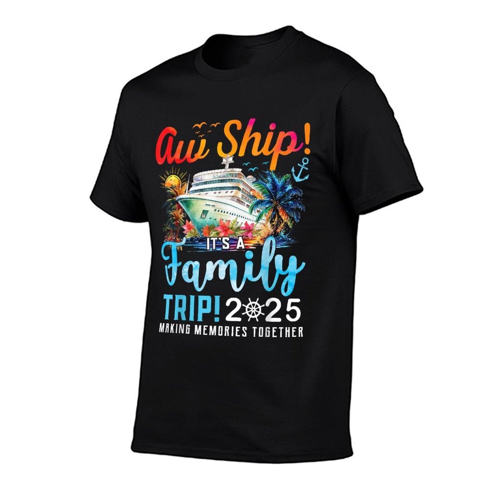 Aw Ship Its A Family Trip 2025 Family Matching Cruise Trip  Oversized Silhouette T-Shirt