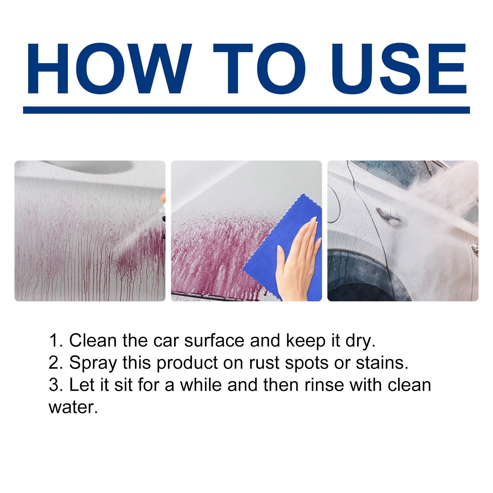 Iron Powder Removal Spray, Auto Metal Rust Reconditioning Anti-Rust Polishing Coating Care Cleaner