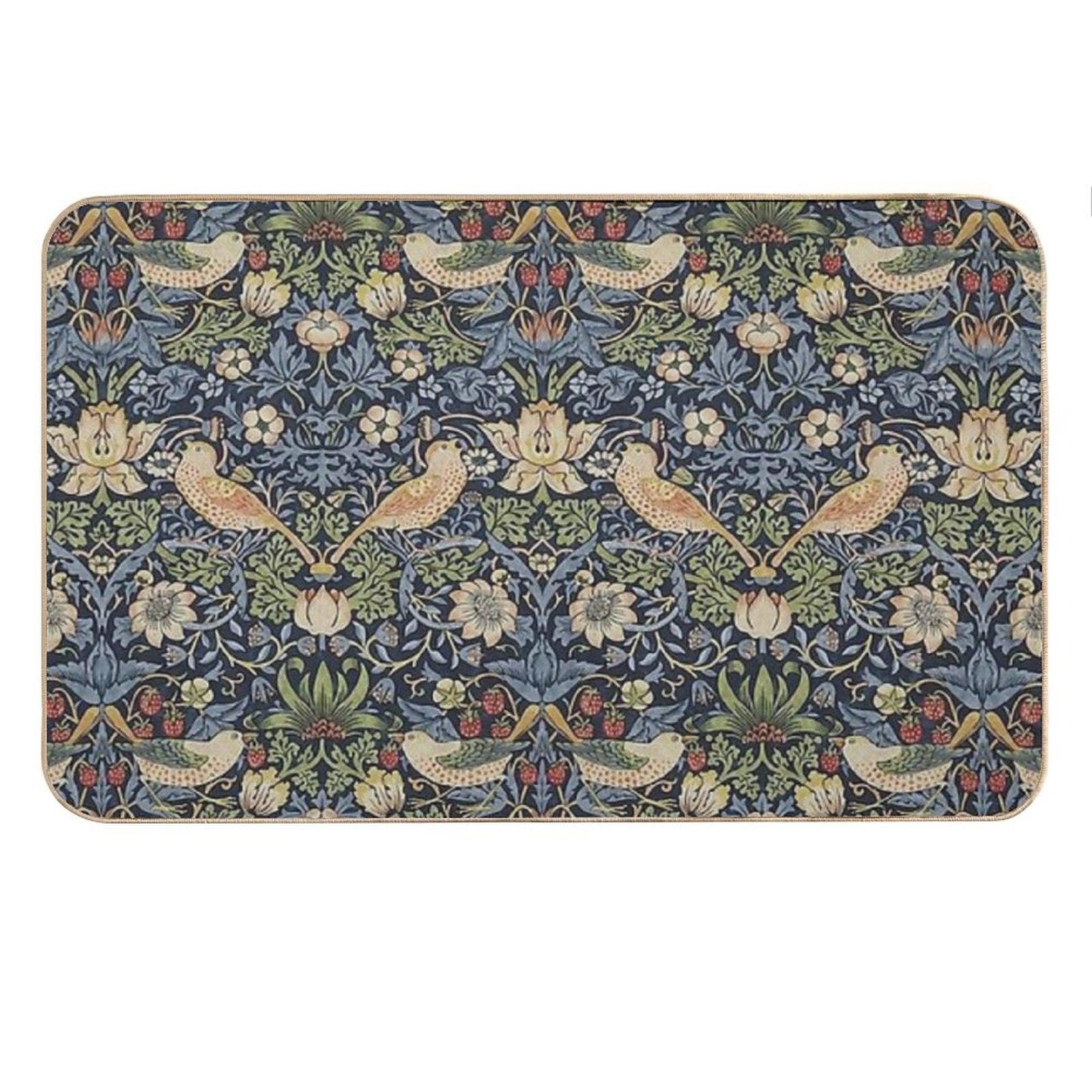 William Morris Strawberry Thief Pattern Bath Mat