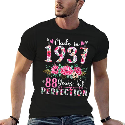 88 Year Old Made In 1937 Floral 88th Birthday Women T-Shirt