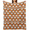 Orange Grey Square Art Anti-pilling Throw Blanket