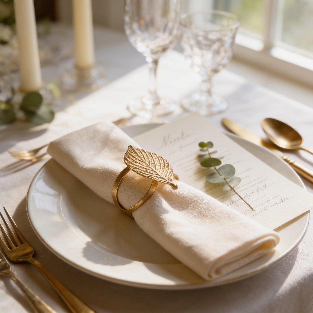 Gold Leaf Napkin Rings – Luxe Petal