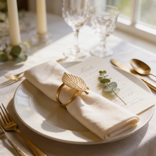 Gold Leaf Napkin Rings – Luxe Petal
