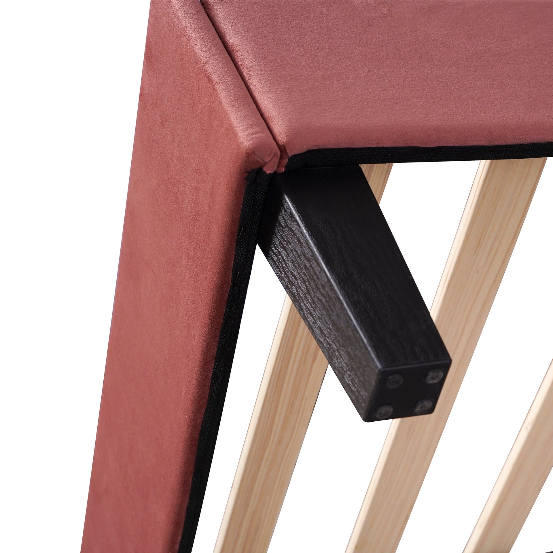 Full Size Upholstered Platform Bed with Flower Pattern Velvet Headboard