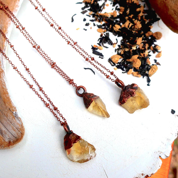 Copper Citrine Necklace - A Talisman of Abundant Joy | By Blackbird & Sage