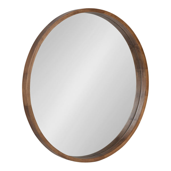 Hutton Round Wood Wall Mirror