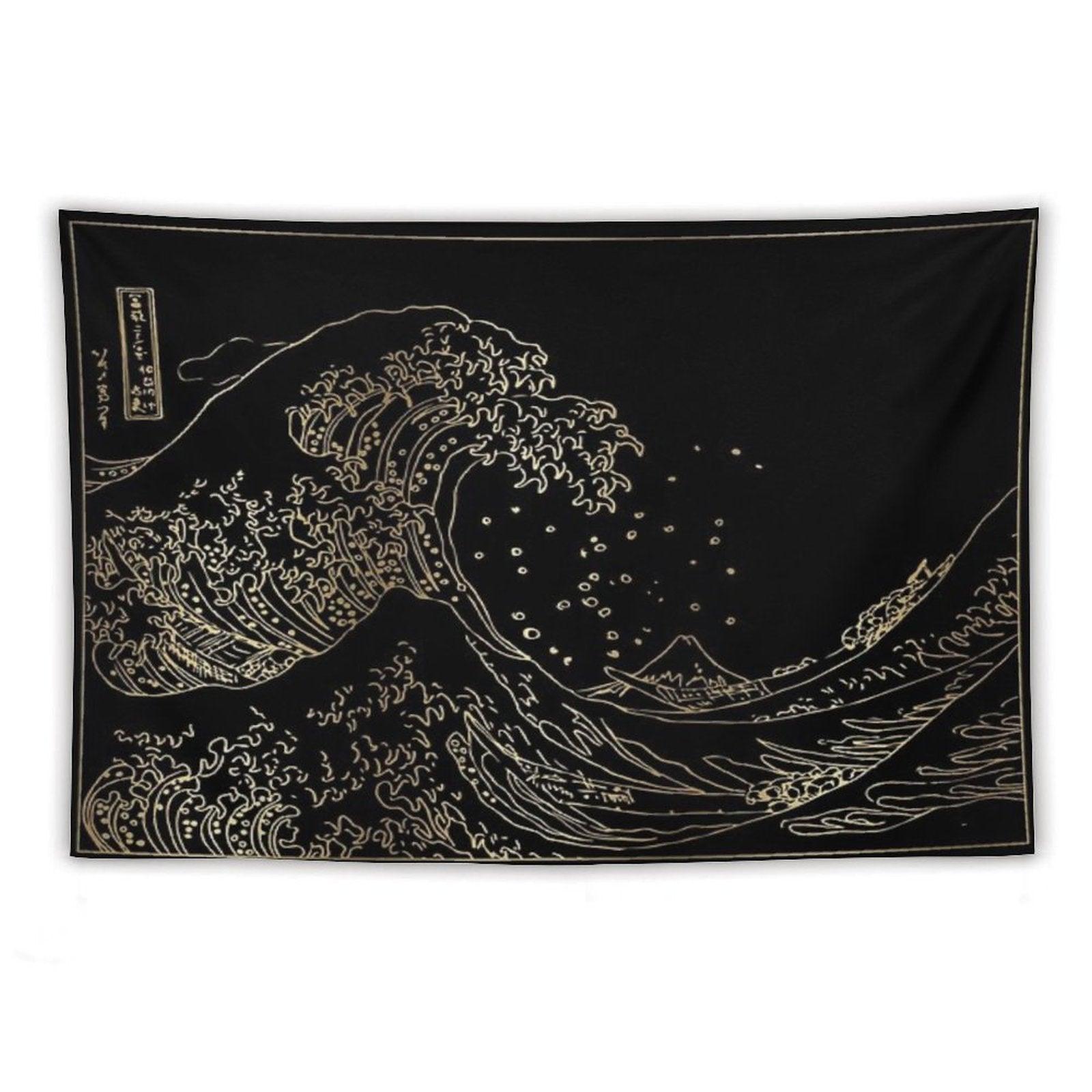 Great Wave Gold Tapestry