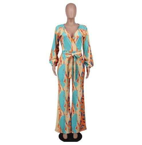Casual Straight-leg Printing Jumpsuit