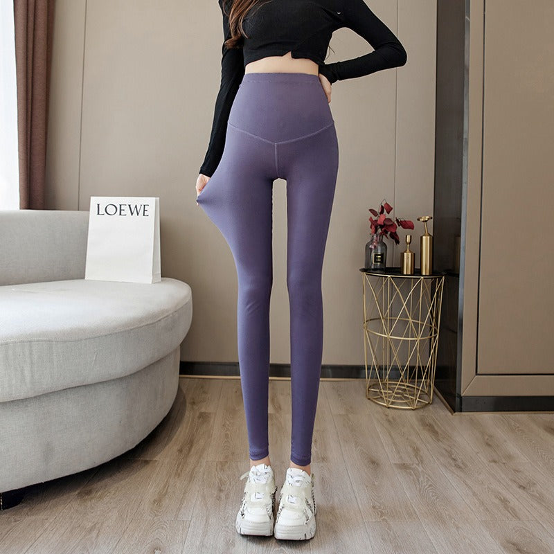 Pregnant Women's Shark Pants Do Not Drop Off Leggings Double Sided Brushed Large Size 100kg High Waist Hip Lifting Barbie Pants