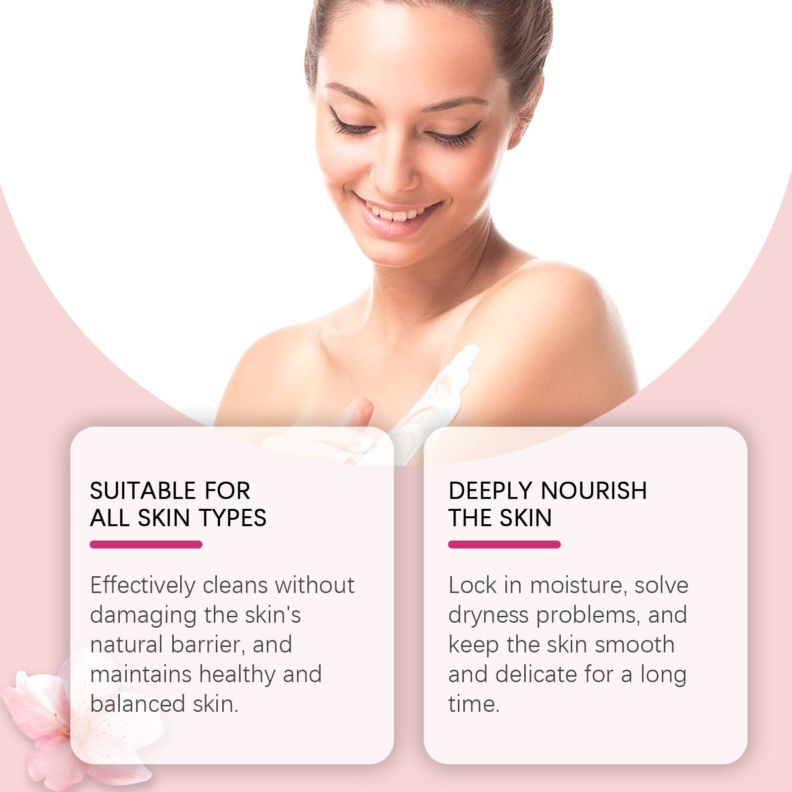 Cherry Blossom Body Care Set, Gentle Cleansing Water Moisturizing And Nourishing Skin Fragrance