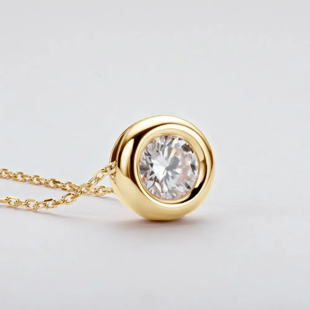 1 Carat Moissanite 925 Sterling Silver Necklace - Gifts for You 'n Me