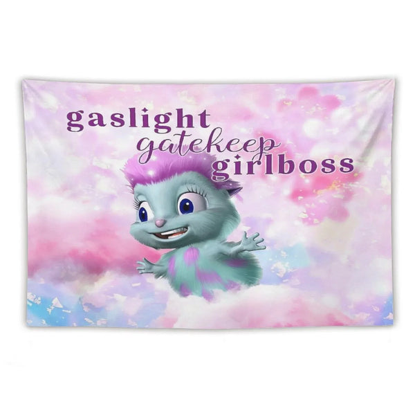 Bibble Beliefs -  Happiness Gaslight Gatekeep Girlboss Tapestry