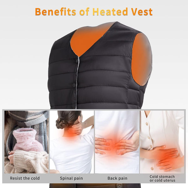 USB Heated Vest - Lightweight Rechargeable for Women GOODSPHORIA.COM