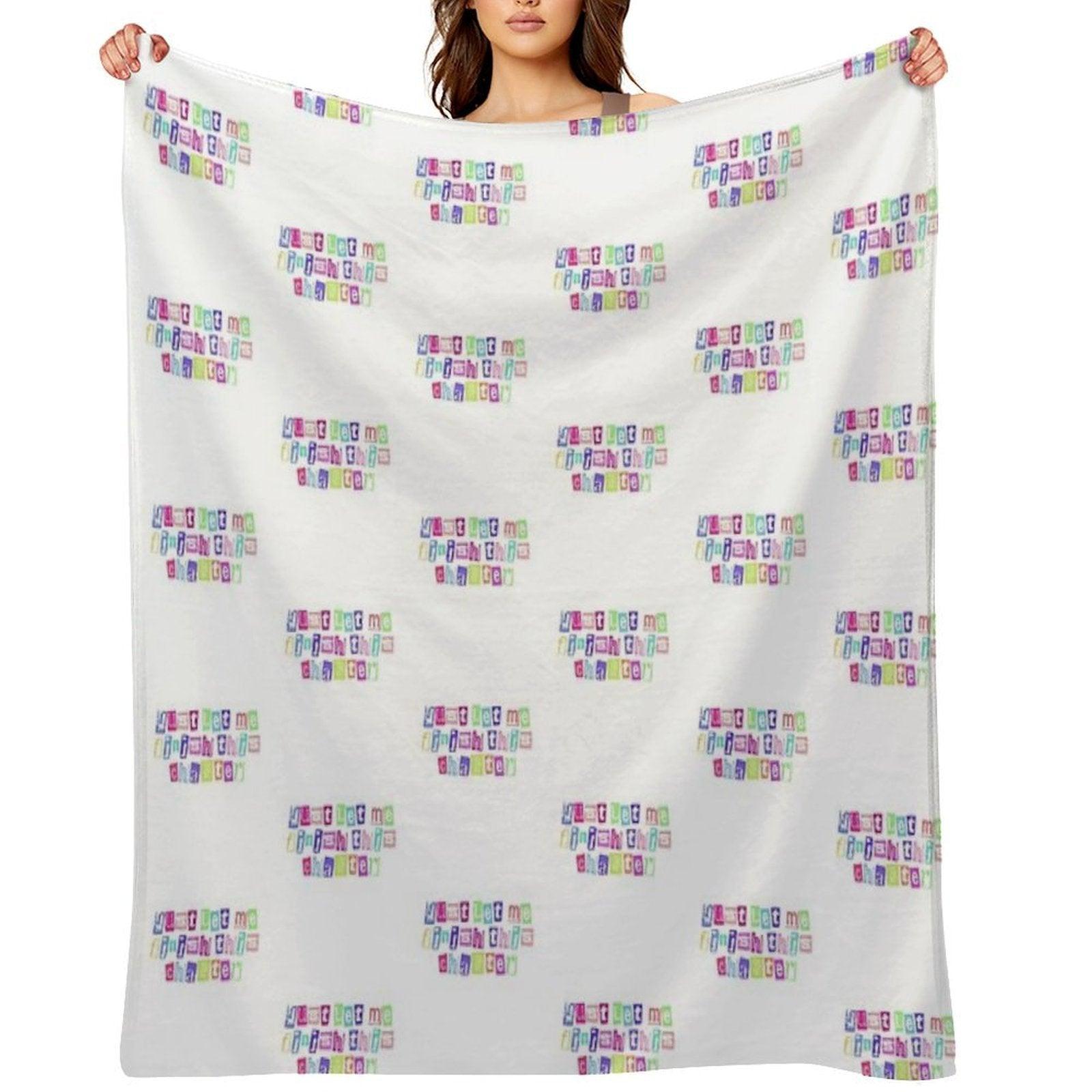 Just Let Me Finish This Chapter Cute Text Throw Blanket