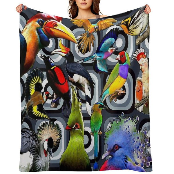 BIRDS RETRO Lightweight Throw Blanket