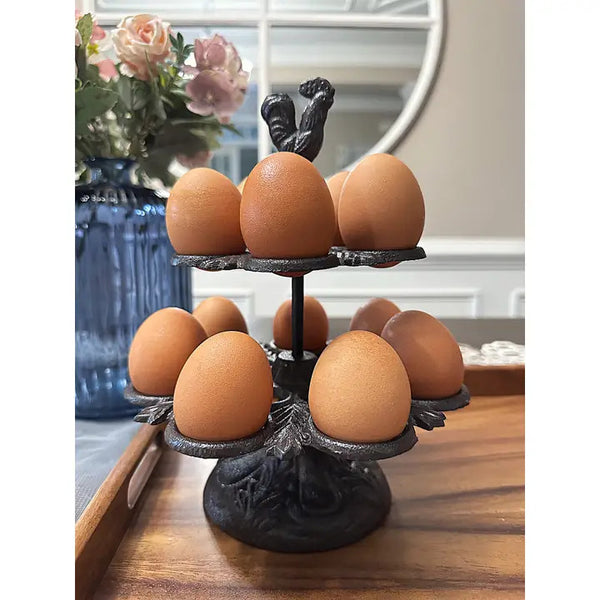 Cast Iron 2 Tier Ornate Egg Holder
