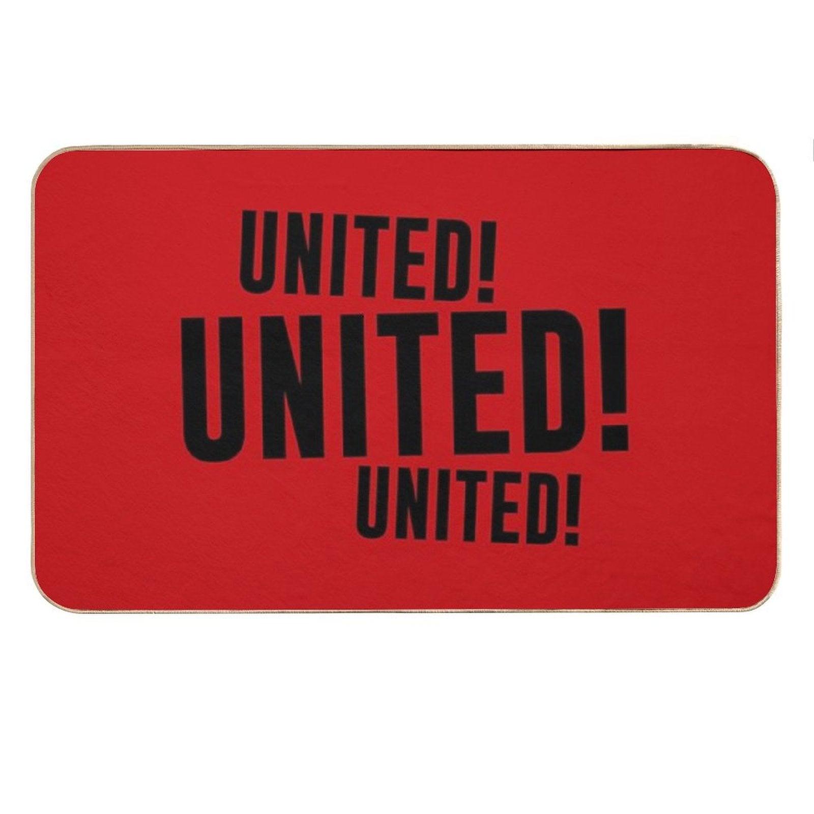 United! United! United! Black Bath Mat