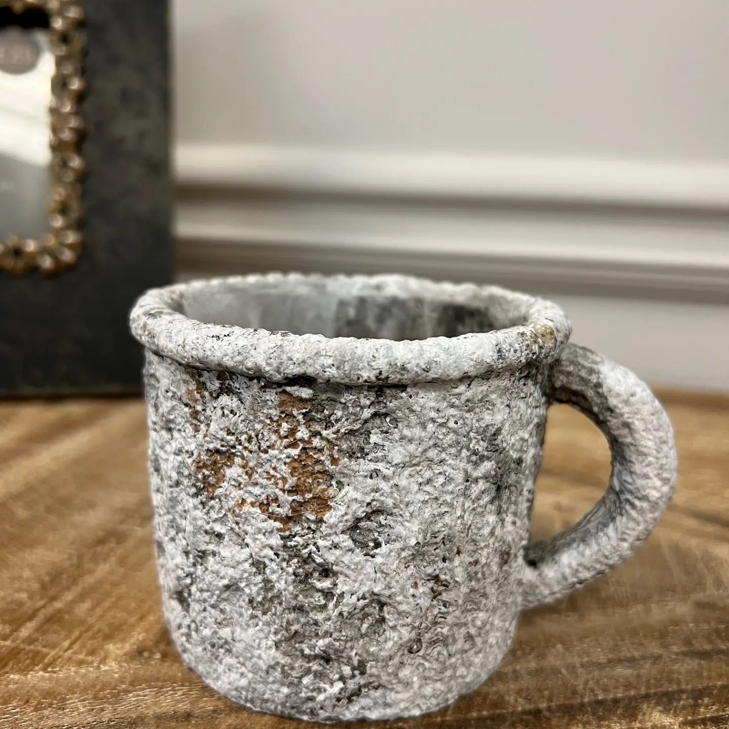 Cement Rustic Mug Planter