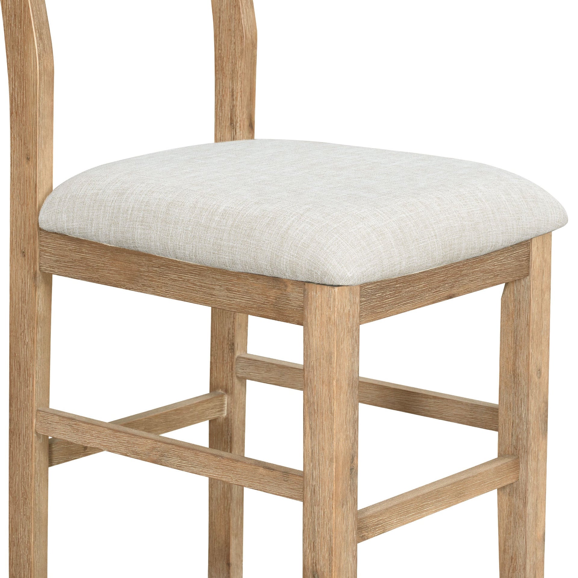 TOPMAX farmhouse countertop height 5-piece dining table set with 1 rectangular dining table and 4 brown dining chairs