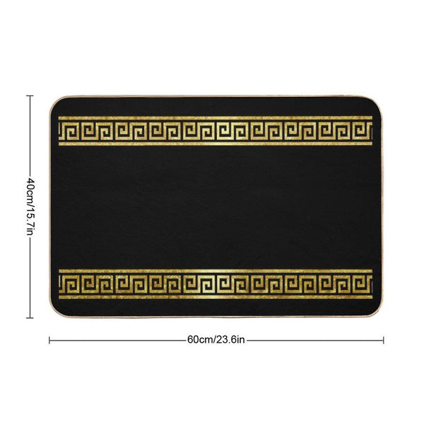 Greek Geometric Pattern  Easy Maintenance Bath Mat
