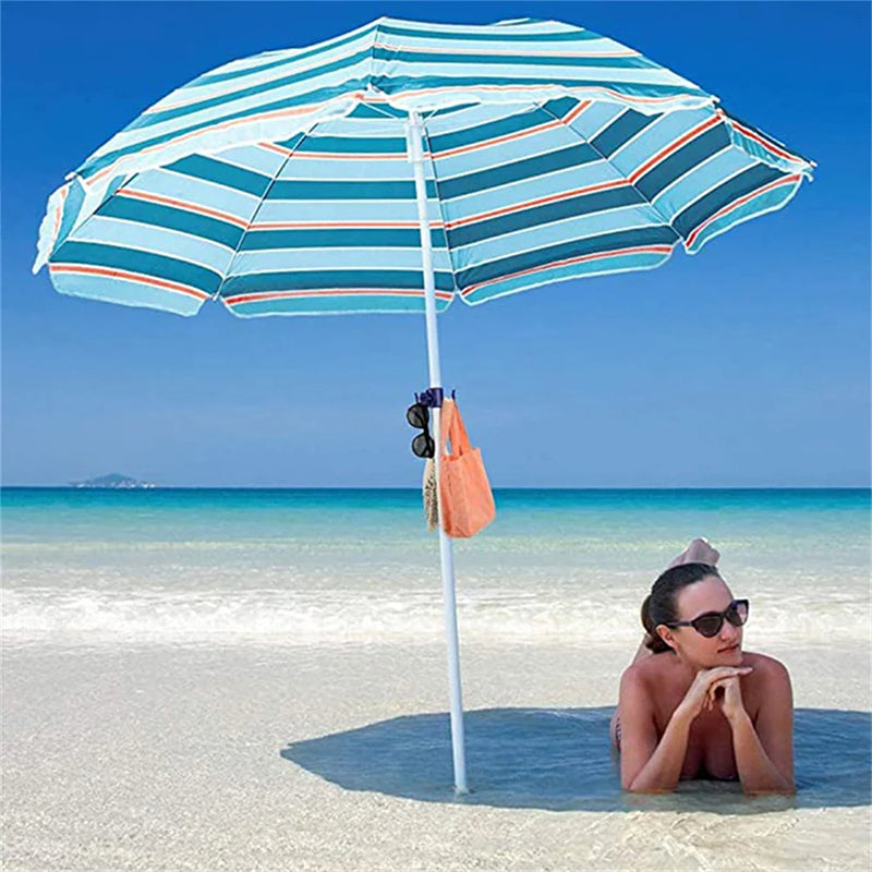 Portable Beach Umbrella Hook: 4-prong, universal for hats, bags, clothes; fits camping/beach umbrellas.