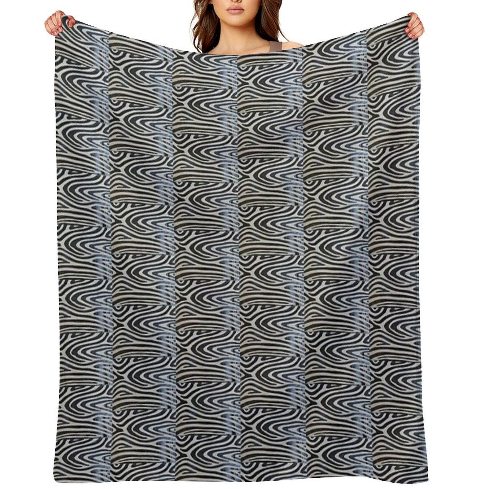 Lovely Zebra Pied Stripes Throw Blanket