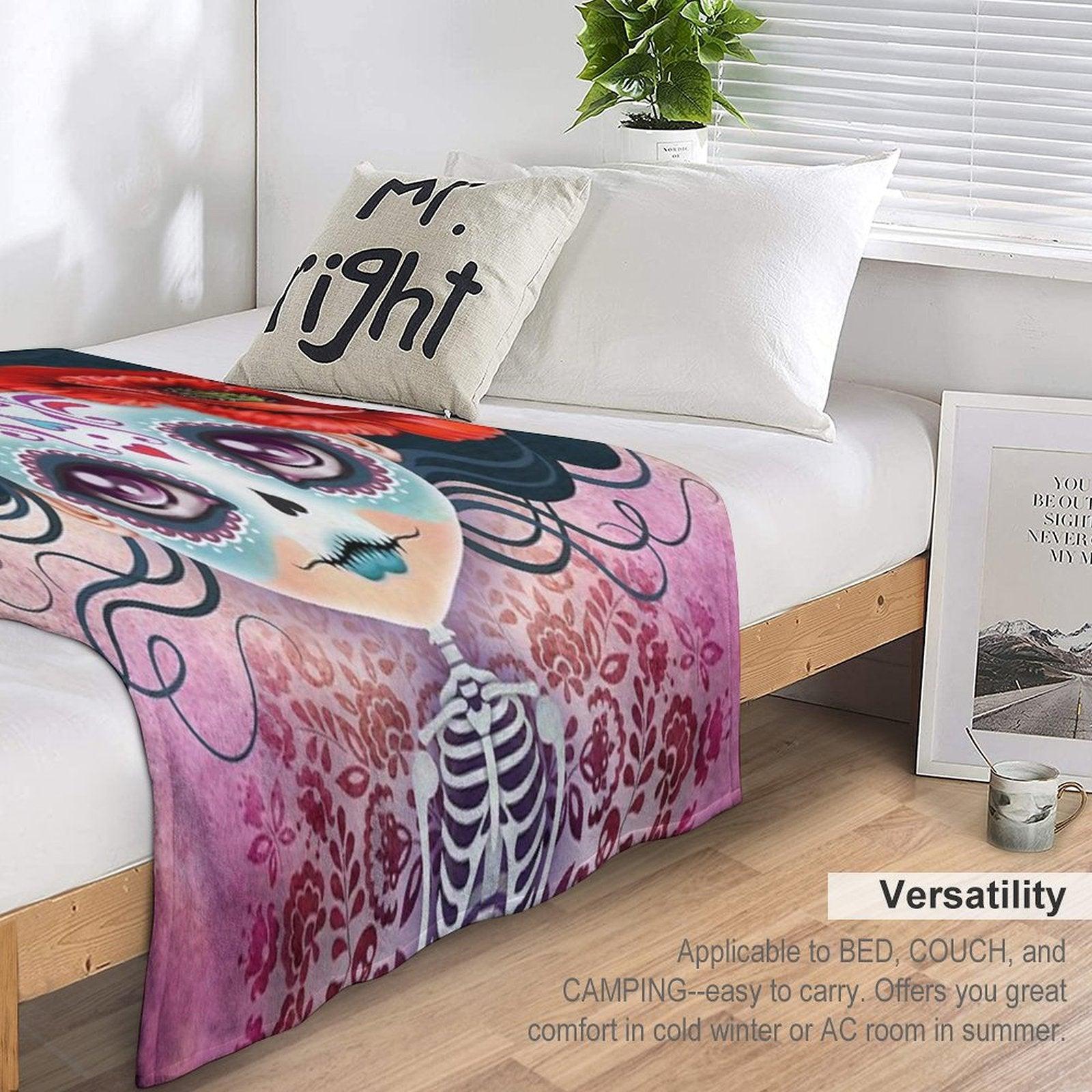 Amelia Calavera - Sugar Skull Throw Blanket