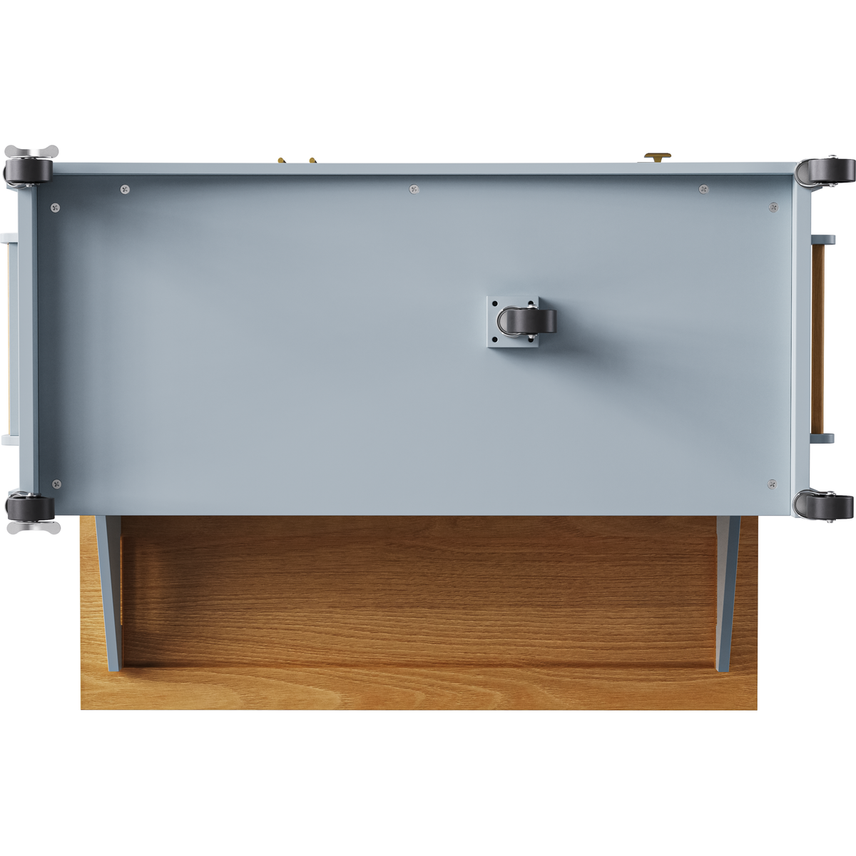 K&K 52'' Kitchen Island with Drop Leaf, Embossed Texture Kitchen Island on Wheels with Spice Rack, Towel Rack, 2 Doors and 5 Drawers, Kitchen Storage Cart with Adjustable Shelf for Kitchen, Blue Grey