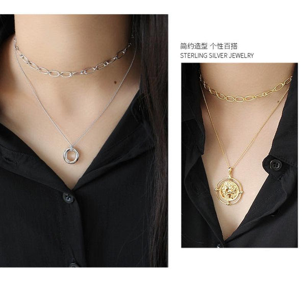 Women's 925 Sterling Silver Link Necklaces Chain For Birthday Gift