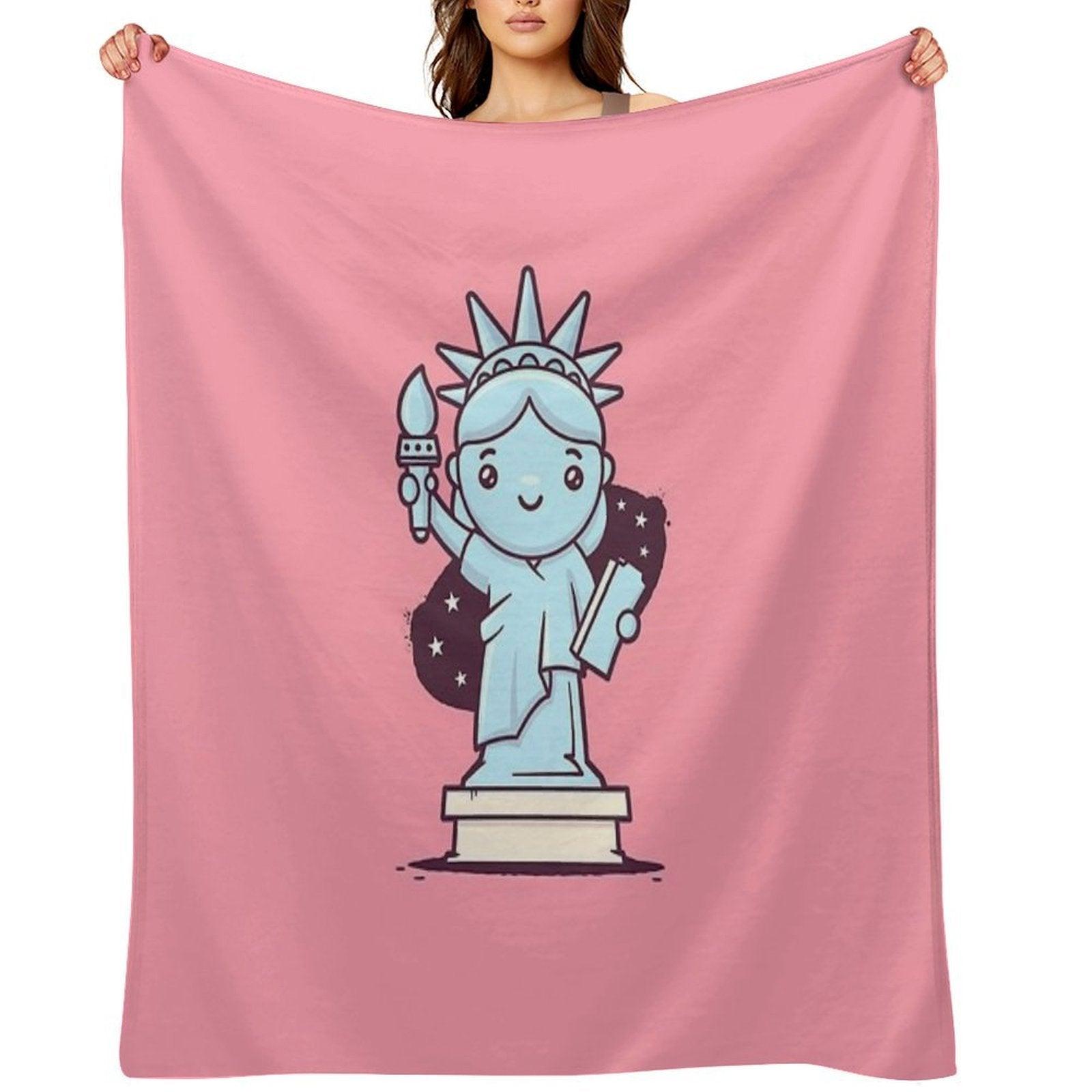 Cute Miss Liberty Throw Blanket