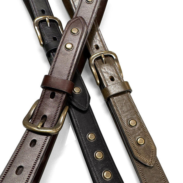 Women 100% Genuine Leather Studded Punk Jean Belts