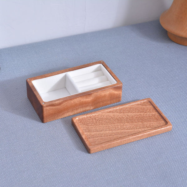 Simple multi grid solid wood jewelry box earrings necklaces rings jewelry storage box wooden jewelry box